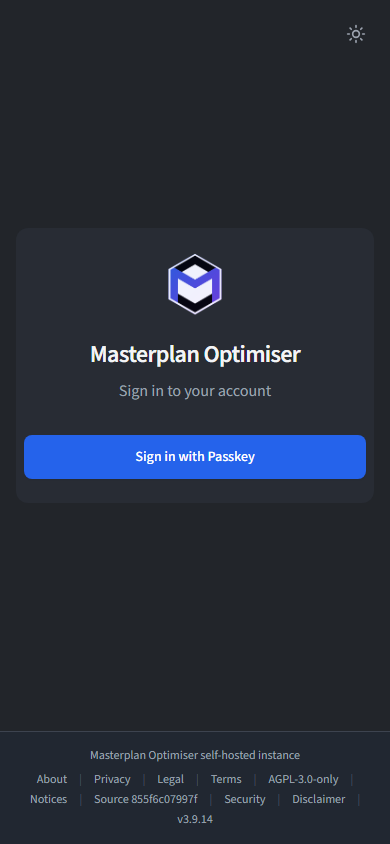 MP-OPT passkey sign-in screen on a phone